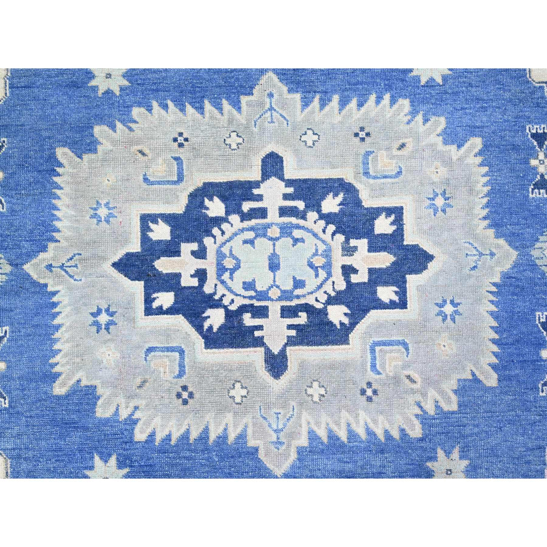 9'0" x 11'5" New Hand Knotted Blue Wool Rectangle Oriental Rug - MOA10274726