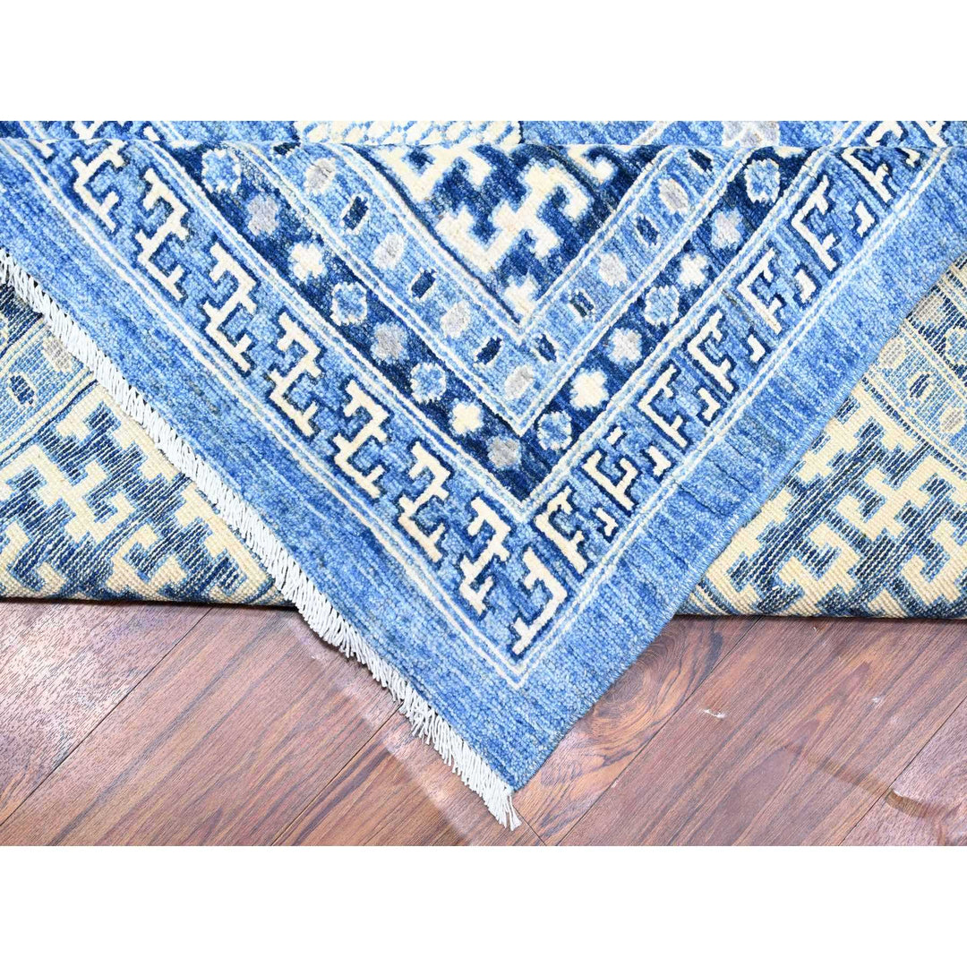 11'11" x 15'4" New Hand Knotted Blue Wool Rectangle Oriental Rug - MOA10274737