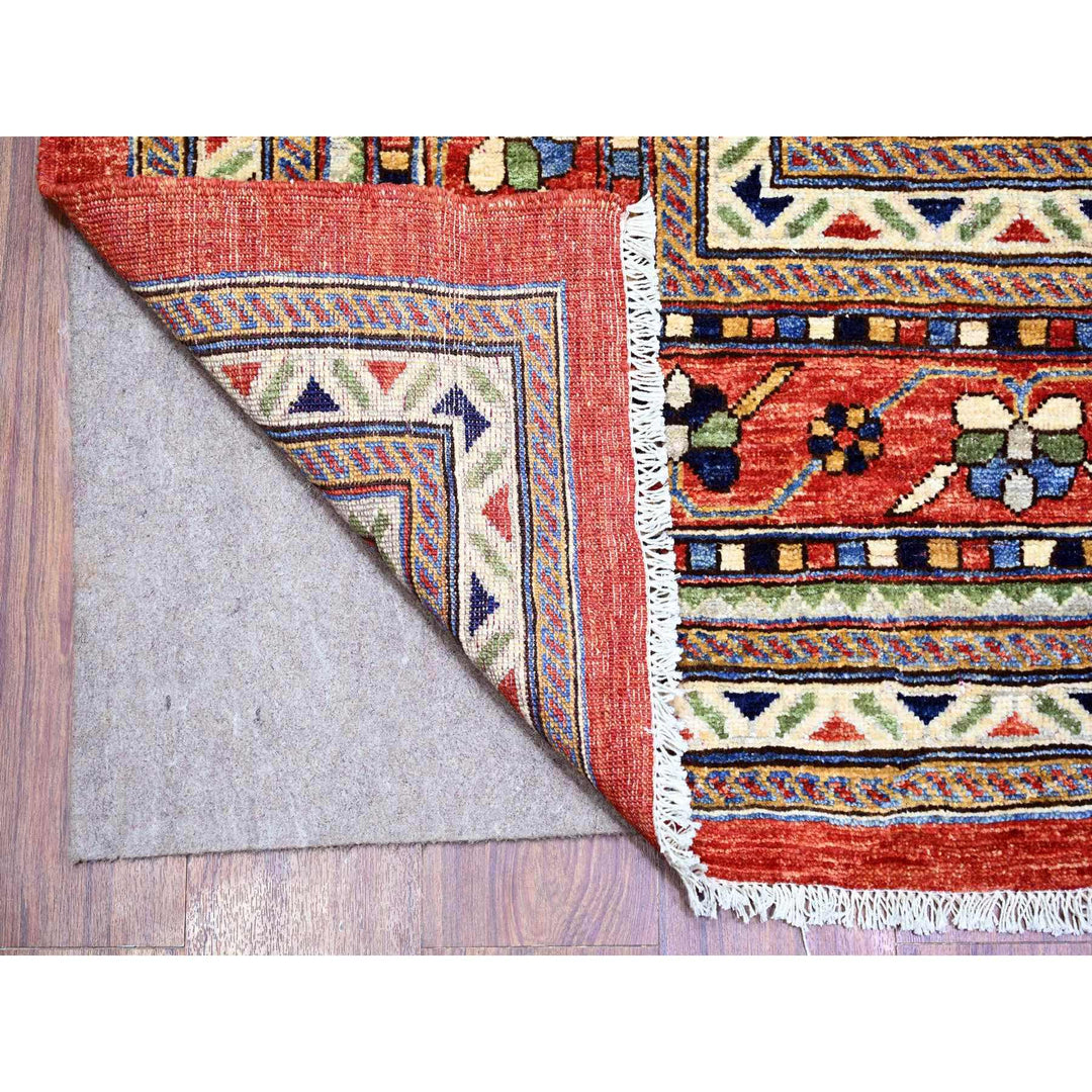 9'4" x 12'0" New Hand Knotted Red Wool Rectangle Oriental Rug - MOA10274760