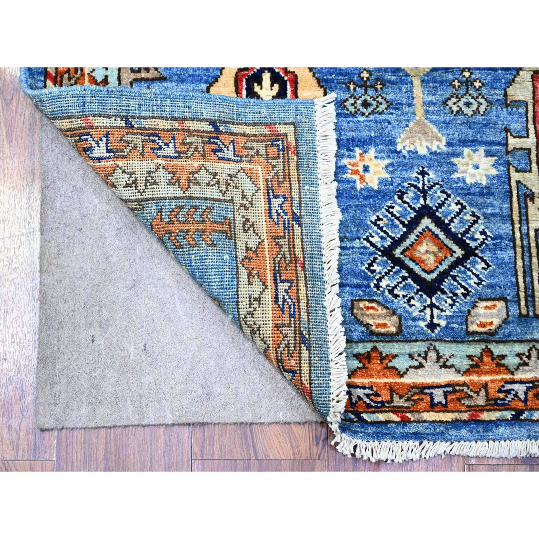 3'0" x 4'0" New Hand Knotted Blue Wool Rectangle Oriental Rug - MOA10274773