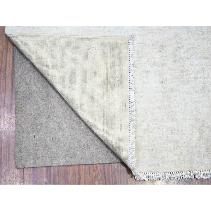 2'7" x 19'1" New Hand Knotted Ivory Wool Runner Oriental Rug - MOA10274777