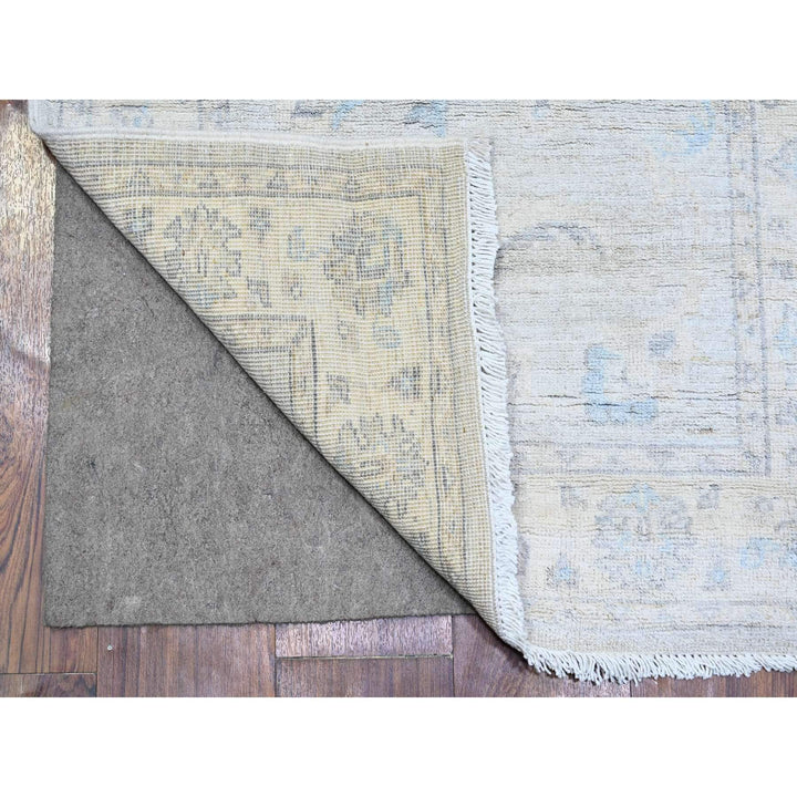 2'8" x 12'2" New Hand Knotted Grey Wool Runner Oriental Rug - MOA10274778