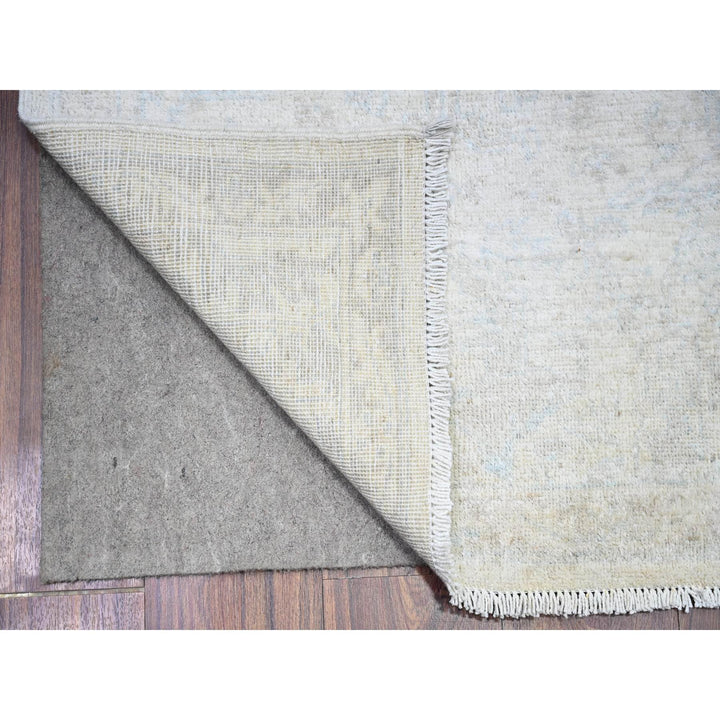 2'6" x 19'2" New Hand Knotted Ivory Wool Rectangle Oriental Rug - MOA10274781