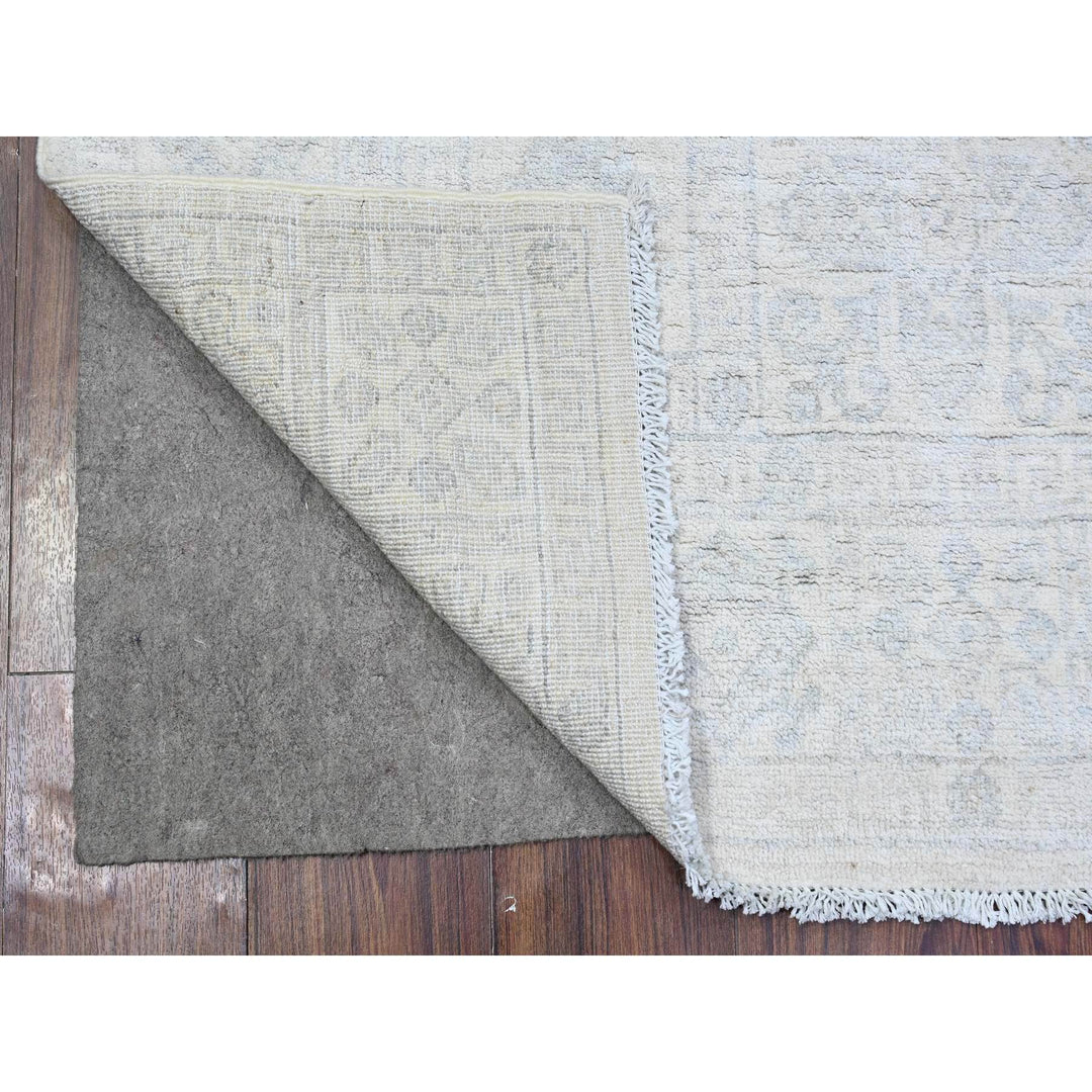 3'10" x 5'7" New Hand Knotted Ivory Wool Rectangle Oriental Rug - MOA10274786