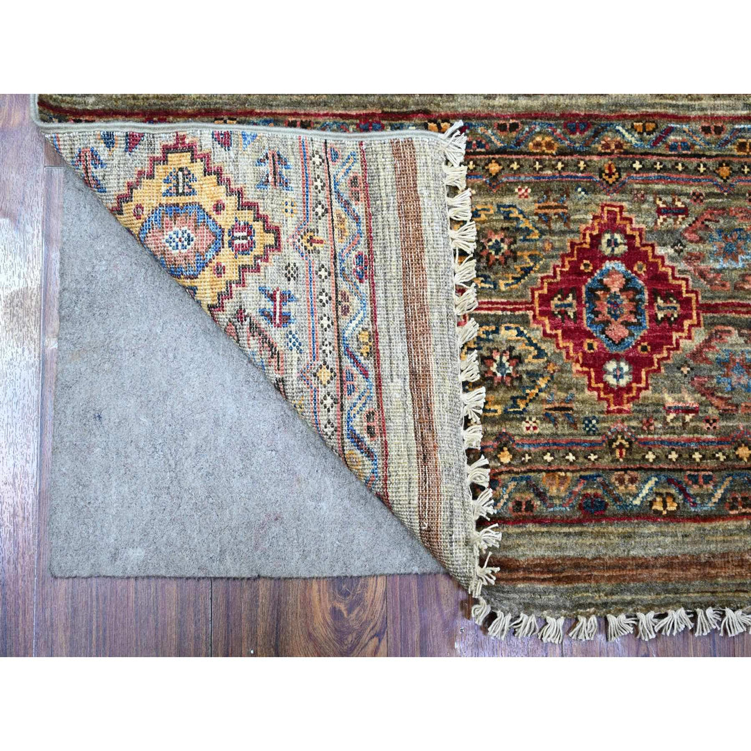 3'4" x 5'1" New Hand Knotted Grey Wool Rectangle Oriental Rug - MOA10274789