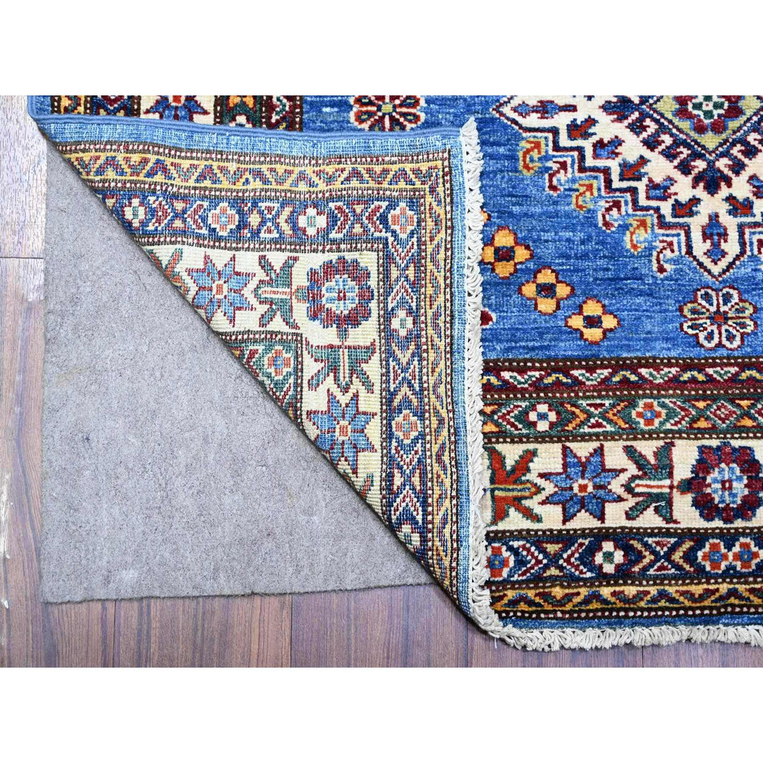 4'0" x 11'6" New Hand Knotted Blue Wool Runner Oriental Rug - MOA10274793