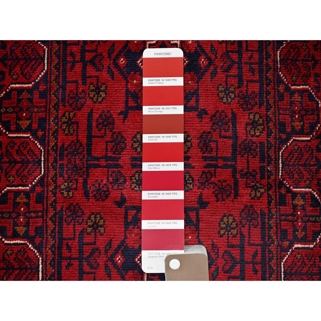 1'10" x 5'0" New Hand Knotted Red Wool Runner Oriental Rug - MOA102747