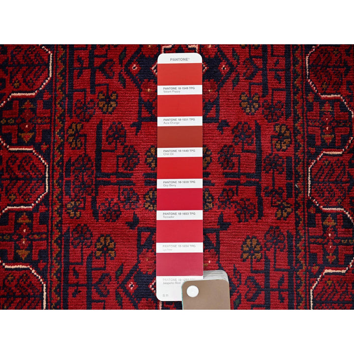 1'10" x 5'0" New Hand Knotted Red Wool Runner Oriental Rug - MOA102747