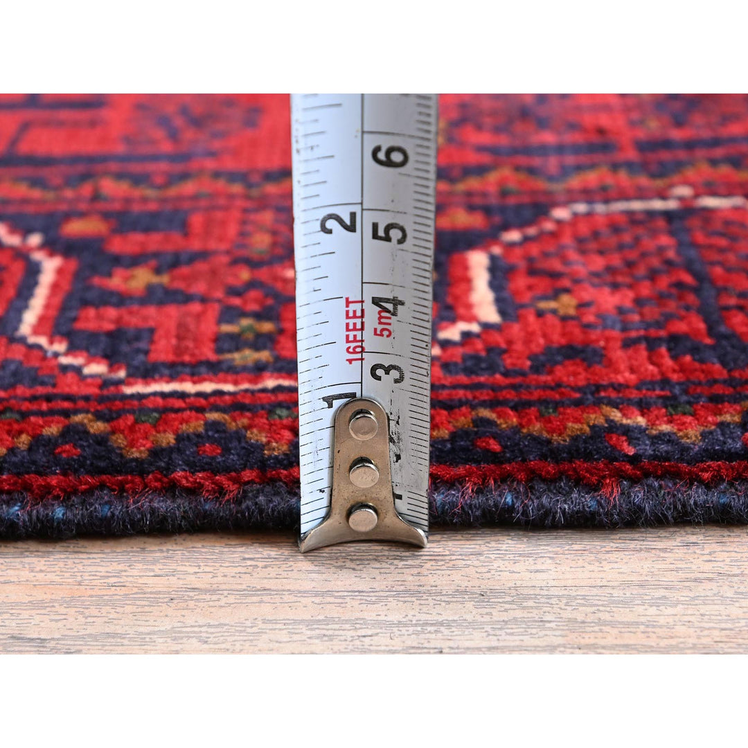 1'10" x 5'0" New Hand Knotted Red Wool Runner Oriental Rug - MOA102747