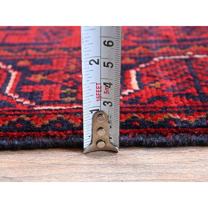 1'10" x 5'0" New Hand Knotted Red Wool Runner Oriental Rug - MOA102747