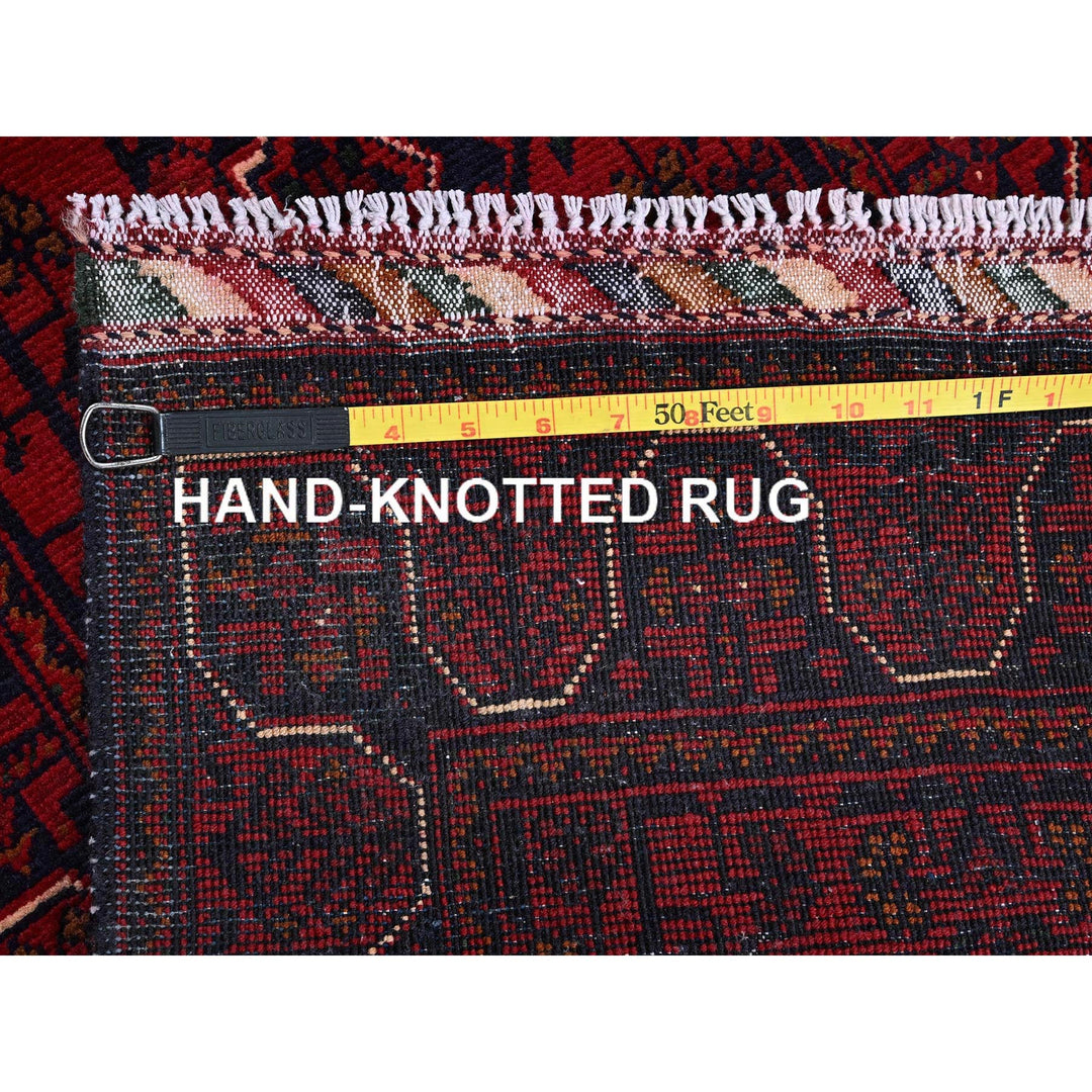 1'10" x 5'0" New Hand Knotted Red Wool Runner Oriental Rug - MOA102747