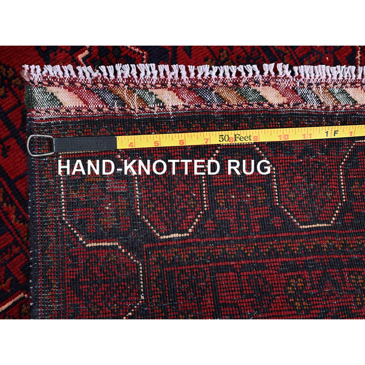 1'10" x 5'0" New Hand Knotted Red Wool Runner Oriental Rug - MOA102747