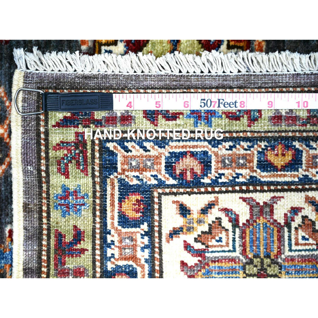 5'9" x 7'10" New Hand Knotted Grey Wool Rectangle Oriental Rug - MOA10274800