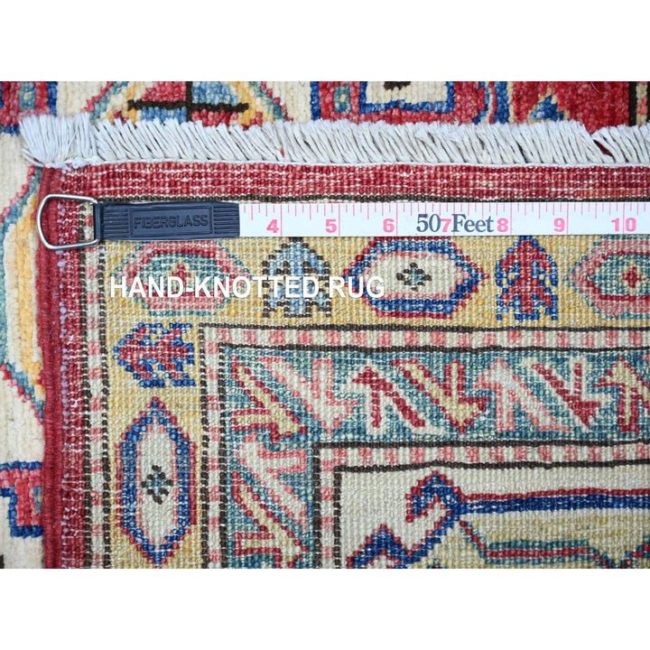 6'11" x 9'8" New Hand Knotted Red Wool Rectangle Oriental Rug - MOA10274825