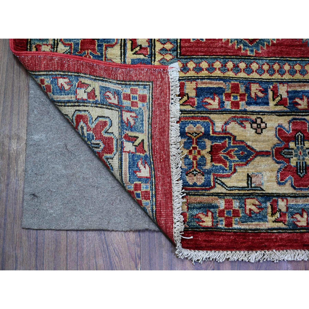 6'9" x 9'9" New Hand Knotted Red Wool Rectangle Oriental Rug - MOA10274826