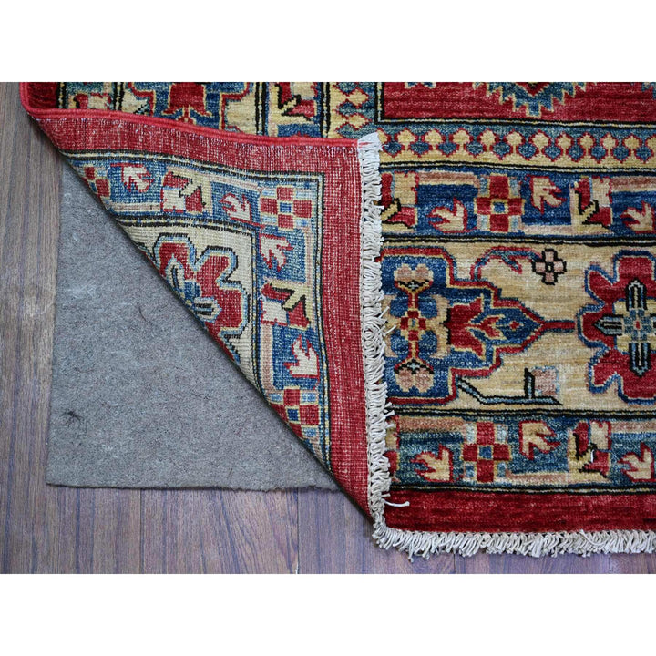 6'9" x 9'9" New Hand Knotted Red Wool Rectangle Oriental Rug - MOA10274826