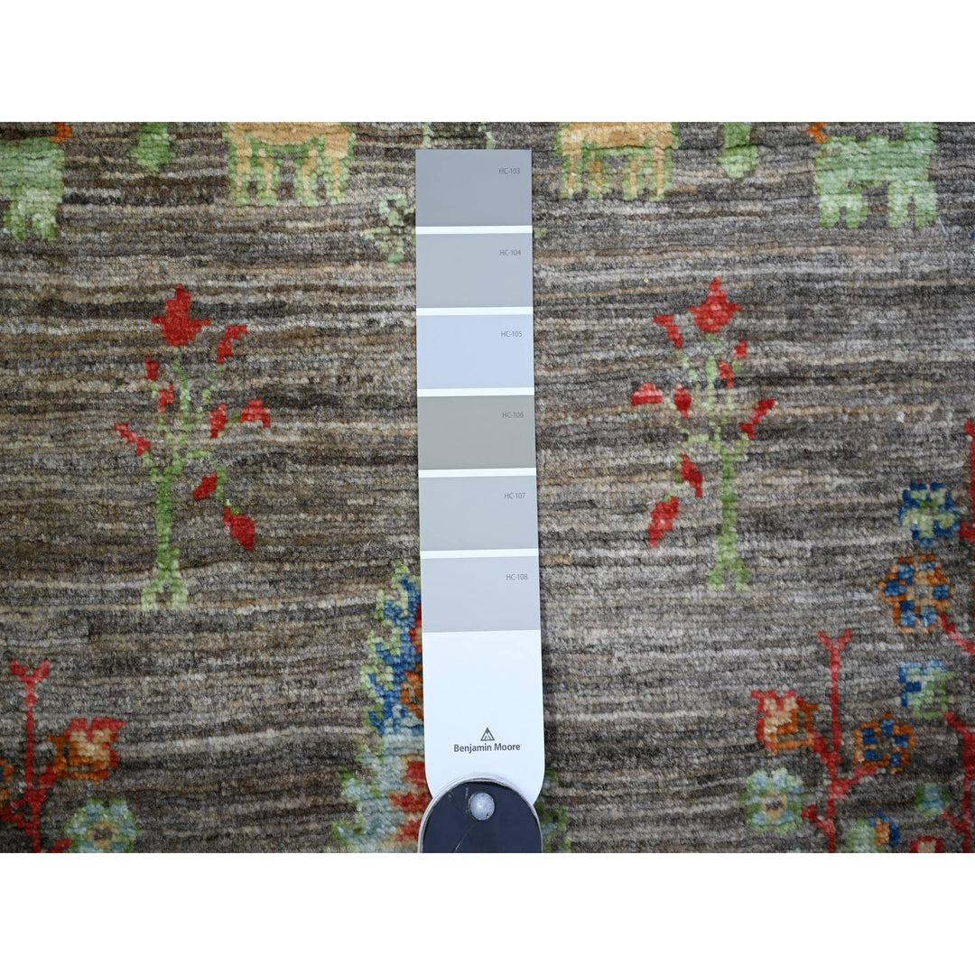 2'5" x 11'2" New Hand Knotted Grey Cotton Runner Oriental Rug - MOA10274852