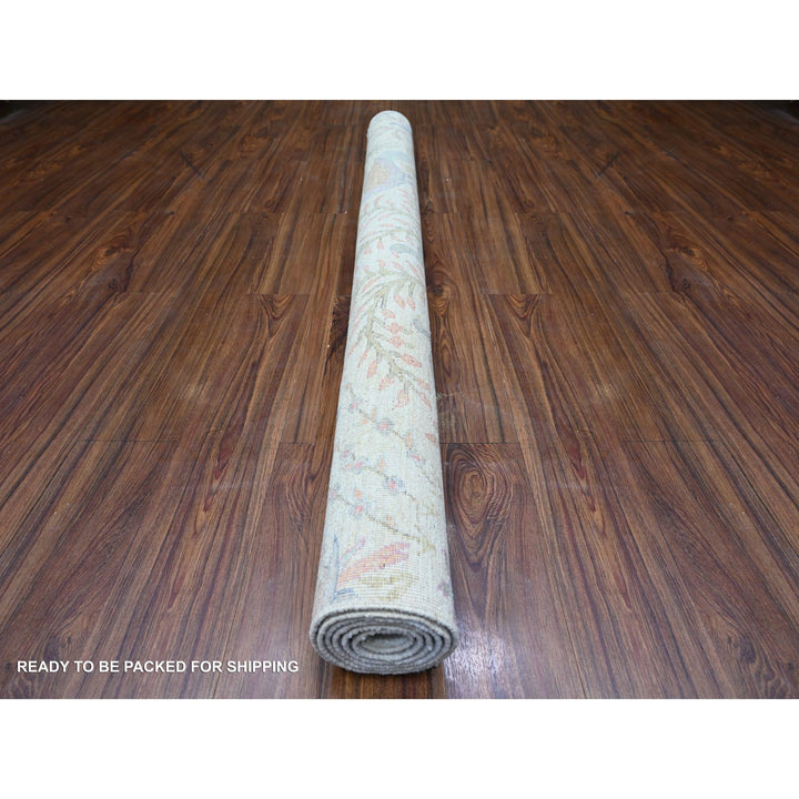 5'11" x 6'0" New Hand Knotted Ivory Cotton Square Oriental Rug - MOA10274888