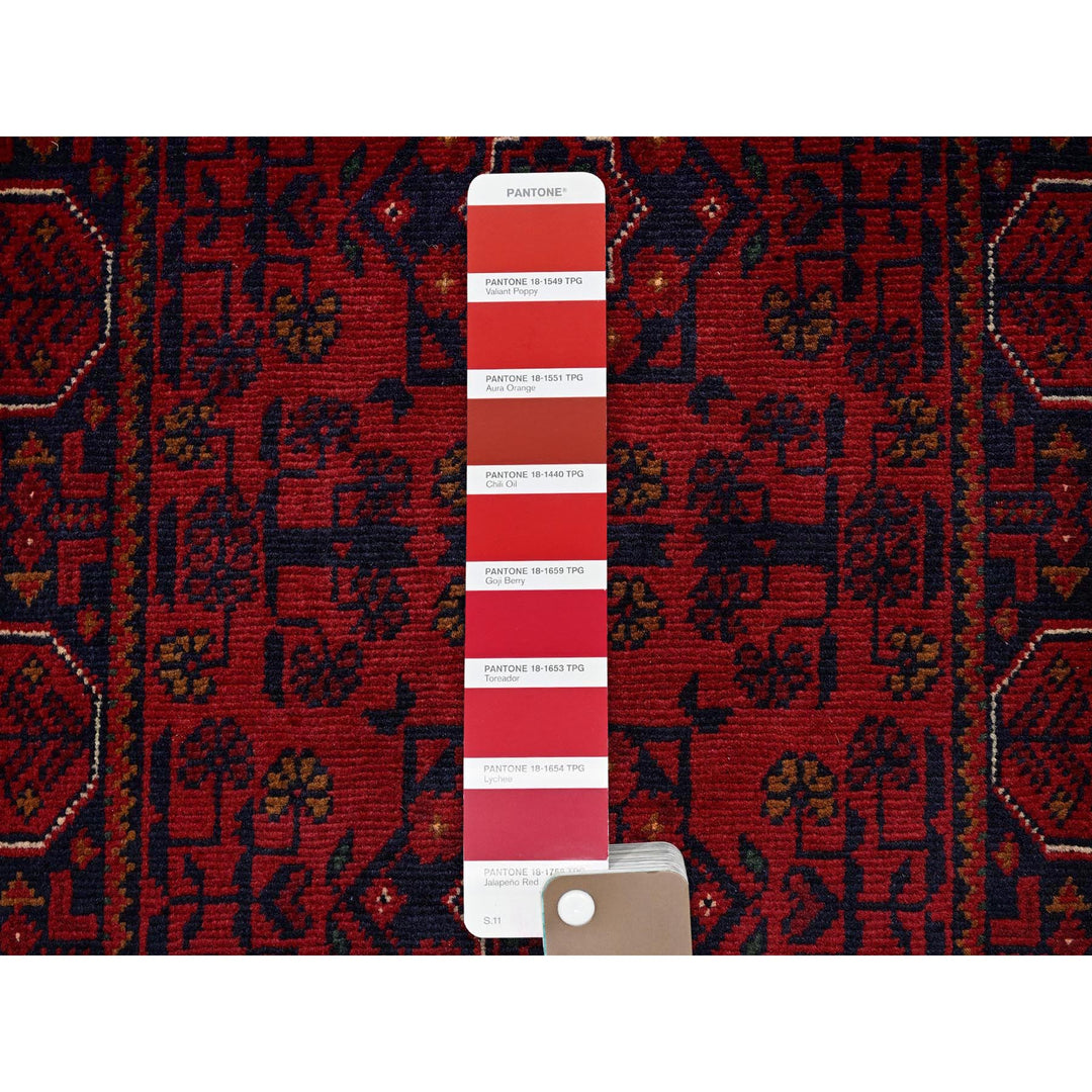 1'10" x 5'0" New Hand Knotted Red Wool Runner Oriental Rug - MOA102748