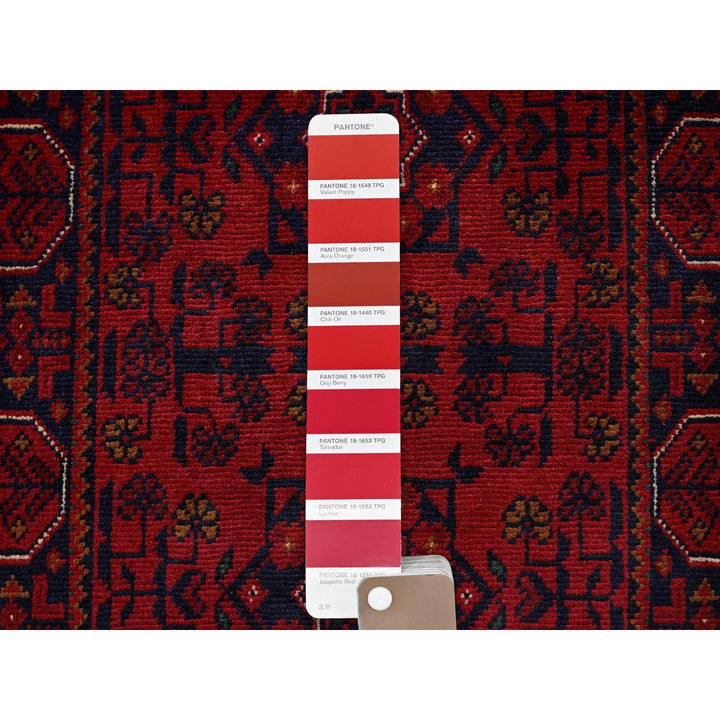 1'10" x 5'0" New Hand Knotted Red Wool Runner Oriental Rug - MOA102748