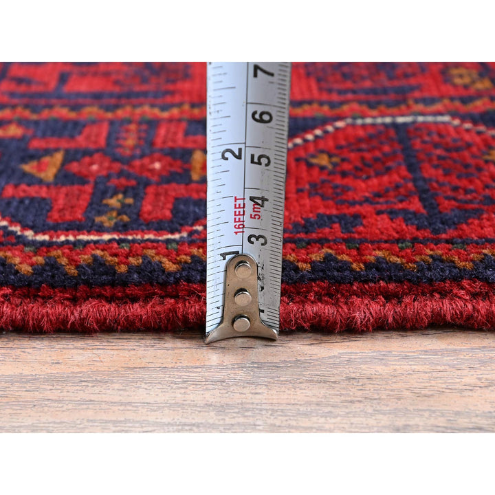 1'10" x 5'0" New Hand Knotted Red Wool Runner Oriental Rug - MOA102748
