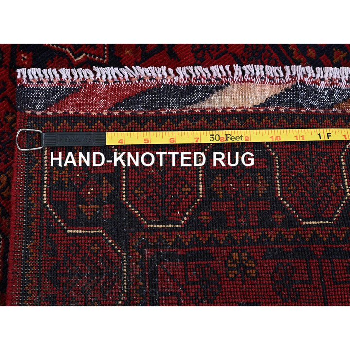 1'10" x 5'0" New Hand Knotted Red Wool Runner Oriental Rug - MOA102748