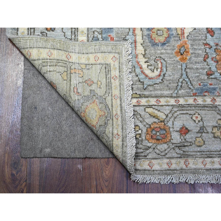 4'3" x 6'0" New Hand Knotted Grey Wool Rectangle Oriental Rug - MOA10274903