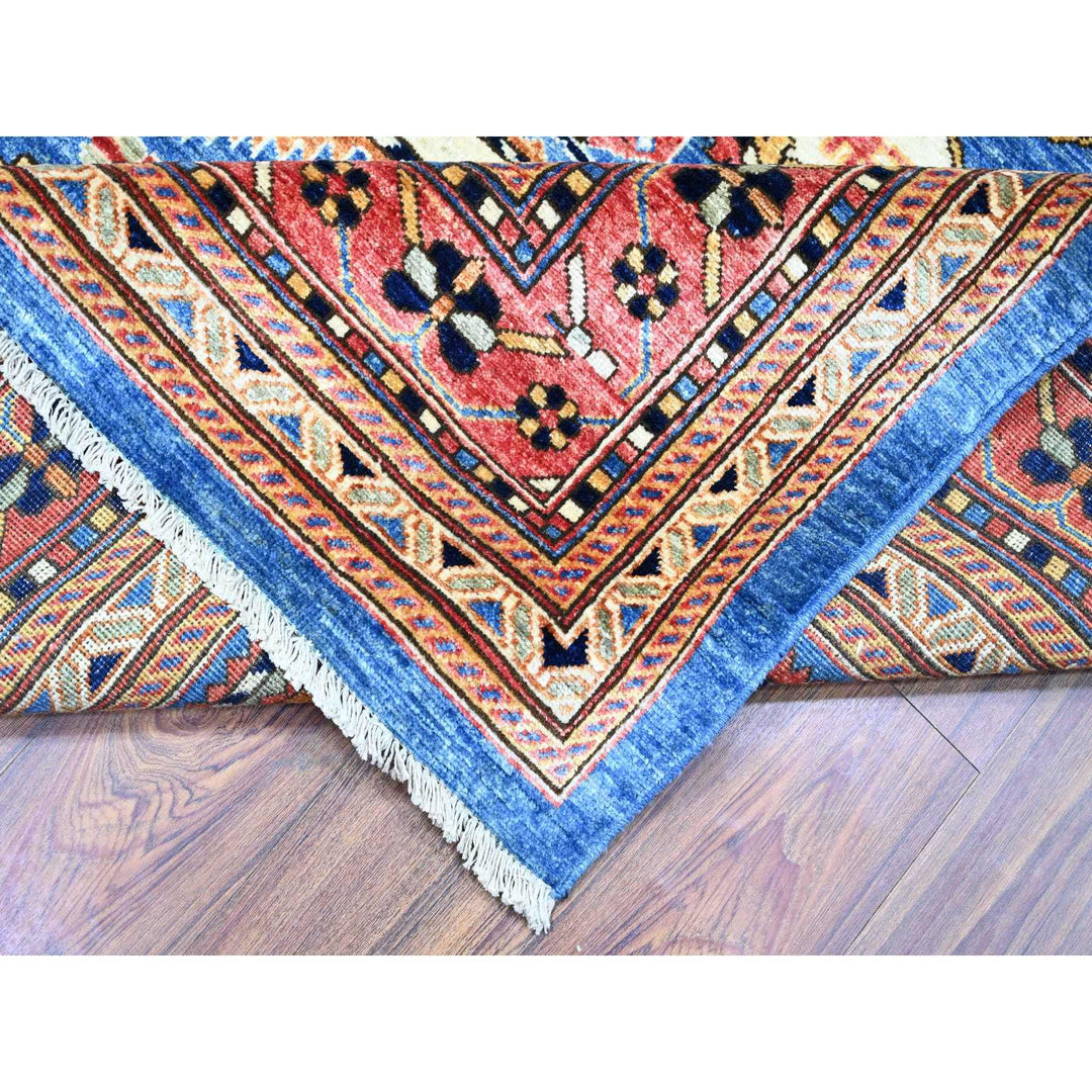 8'4" x 9'10" New Hand Knotted Blue Wool Rectangle Oriental Rug - MOA10274928