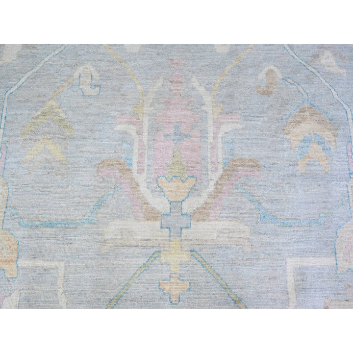 13'0" x 19'0" New Hand Knotted Blue Wool Rectangle Oriental Rug - MOA10274945