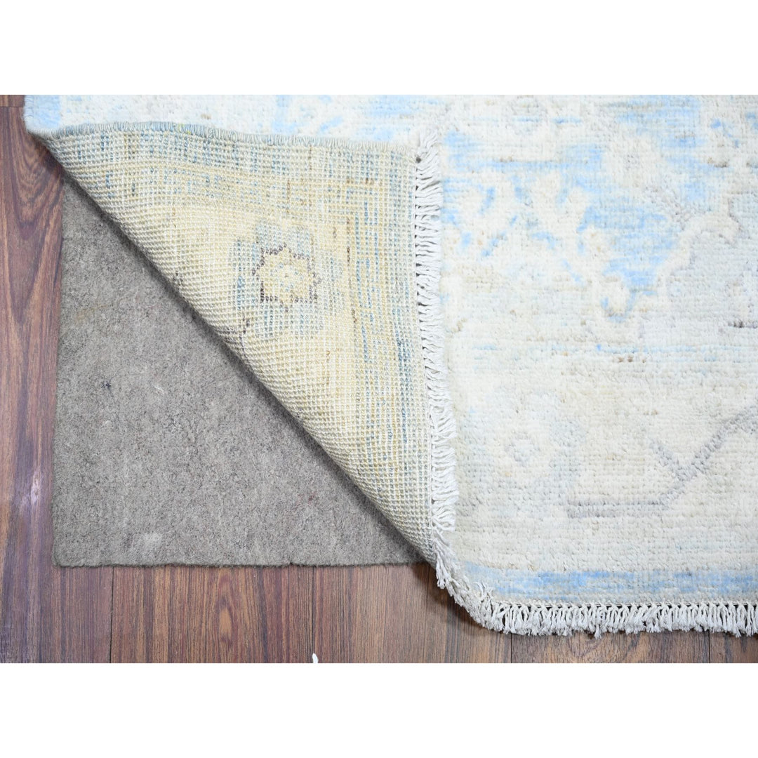 2'8" x 16'2" New Hand Knotted Blue Wool Runner Oriental Rug - MOA10274954