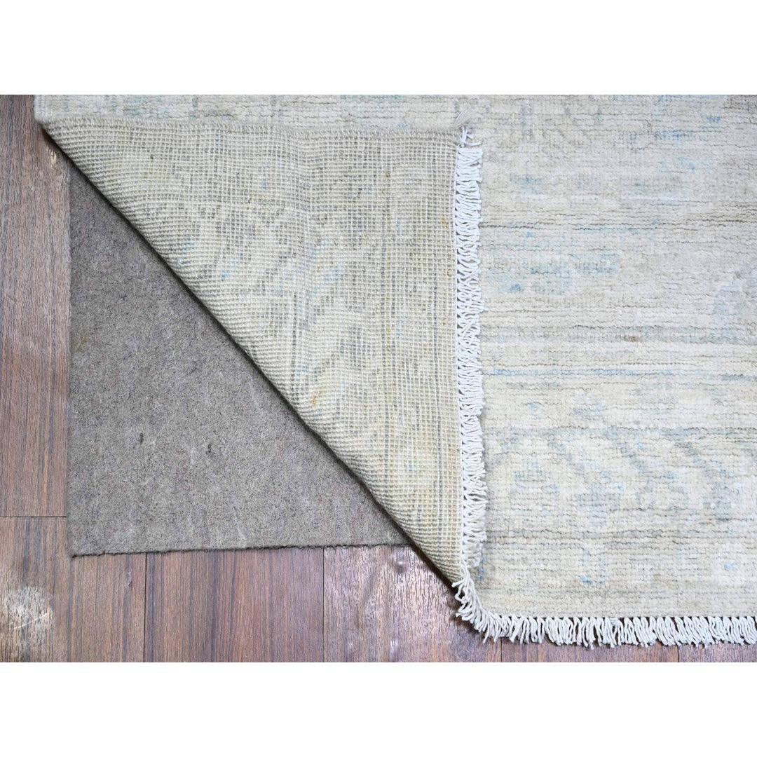 2'10" x 15'0" New Hand Knotted Grey Wool Runner Oriental Rug - MOA10274958