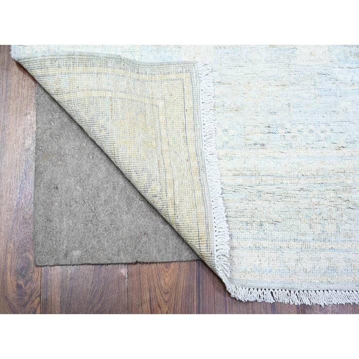 2'11" x 9'10" New Hand Knotted Grey Wool Runner Oriental Rug - MOA10274963