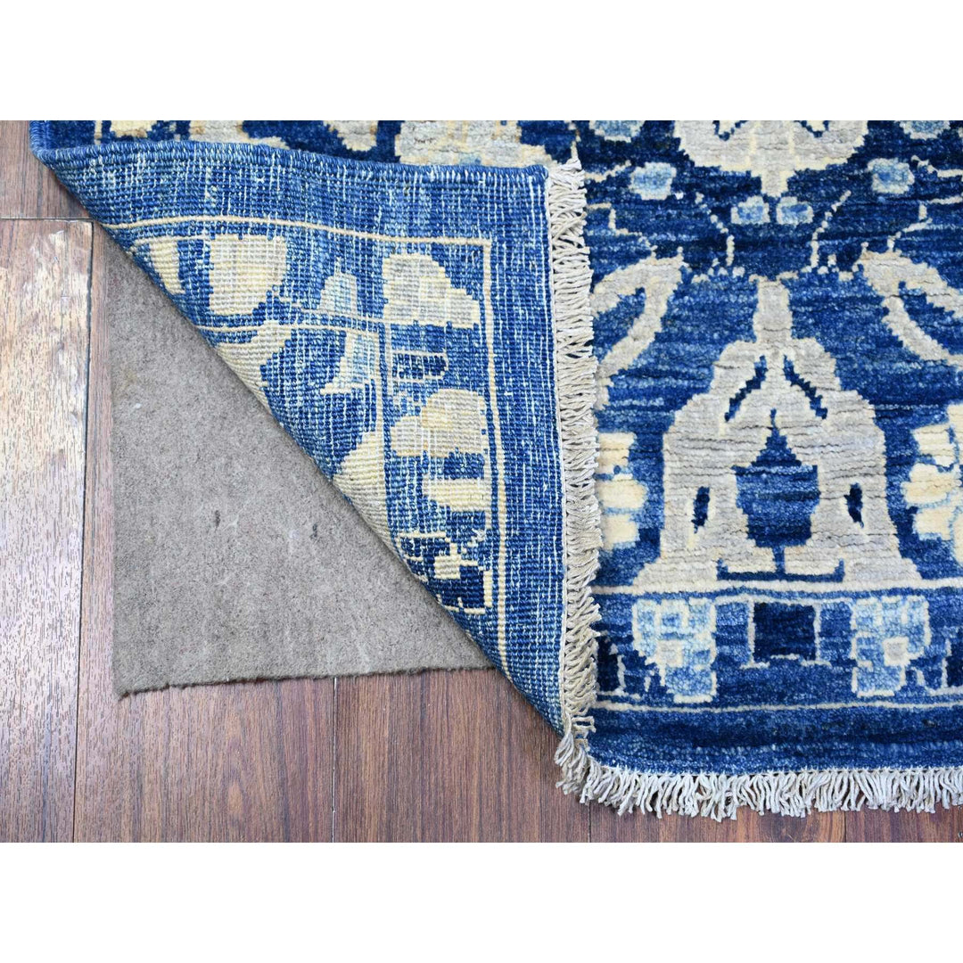 3'0" x 4'9" New Hand Knotted Blue Wool Rectangle Oriental Rug - MOA10274965