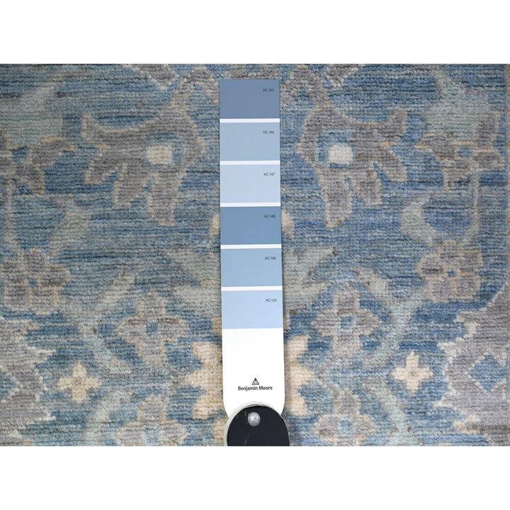 2'9" x 11'5" New Hand Knotted Blue Wool Runner Oriental Rug - MOA10274967