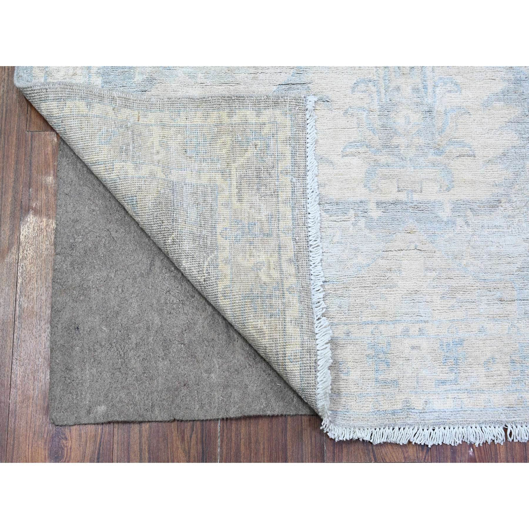 4'0" x 9'9" New Hand Knotted Grey Wool Rectangle Oriental Rug - MOA10274983