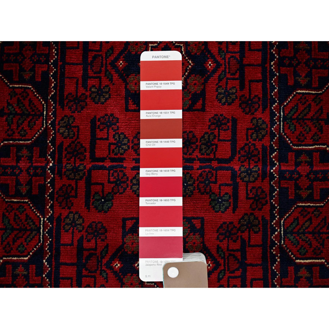 1'10" x 4'10" New Hand Knotted Red Wool Runner Oriental Rug - MOA102749