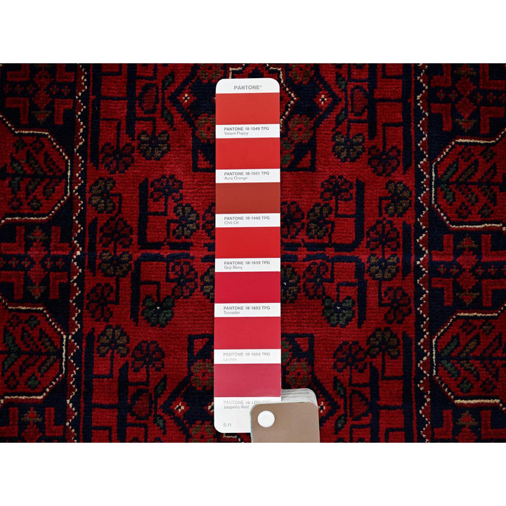 1'10" x 4'10" New Hand Knotted Red Wool Runner Oriental Rug - MOA102749