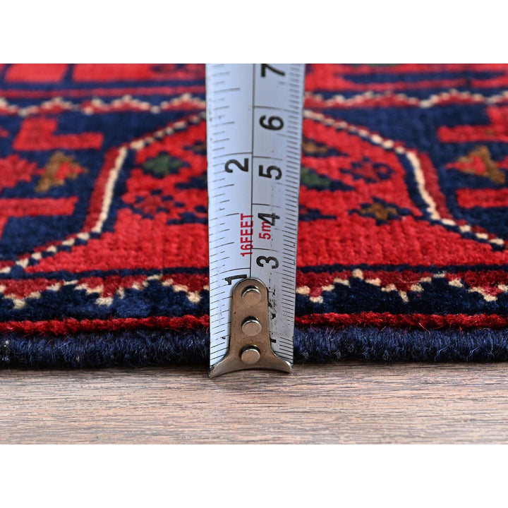 1'10" x 4'10" New Hand Knotted Red Wool Runner Oriental Rug - MOA102749