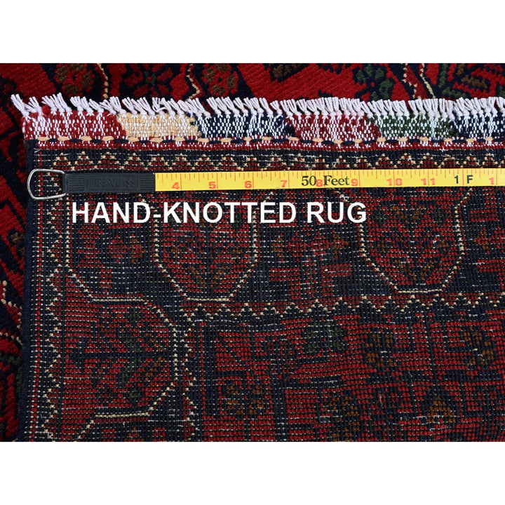 1'10" x 4'10" New Hand Knotted Red Wool Runner Oriental Rug - MOA102749