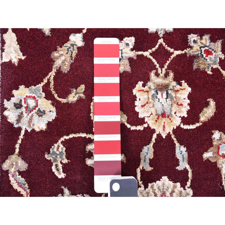 2'8" x 14'1" New Hand Knotted Red Wool & Silk Runner Oriental Rug - MOA10275056