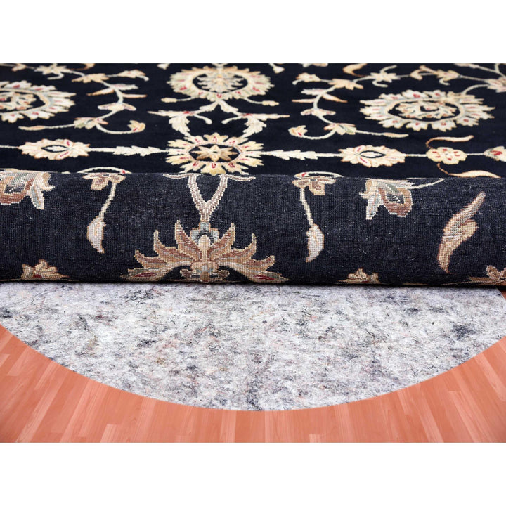 10'0" x 10'2" New Hand Knotted Black Wool & Silk Round Oriental Rug - MOA10275067