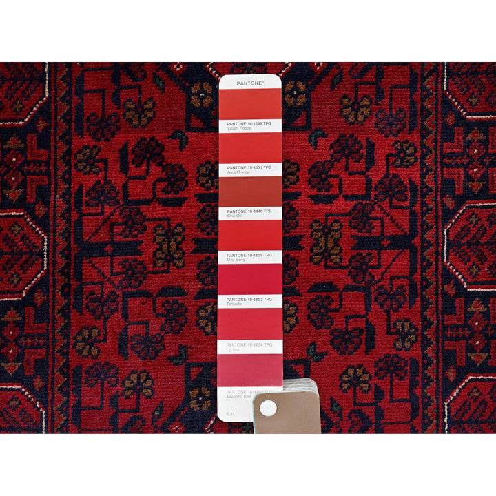 1'10" x 4'10" New Hand Knotted Red Wool Runner Oriental Rug - MOA102750