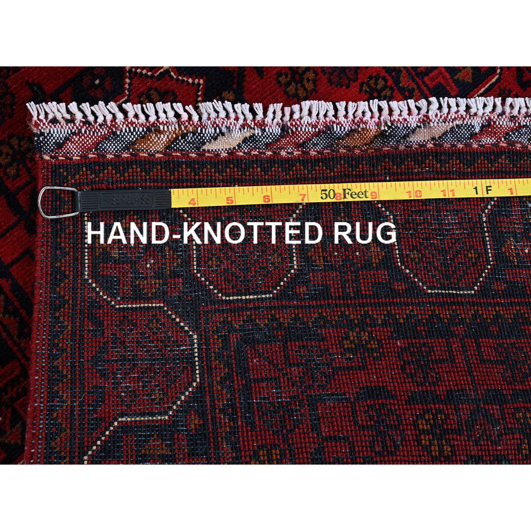 1'10" x 4'10" New Hand Knotted Red Wool Runner Oriental Rug - MOA102750