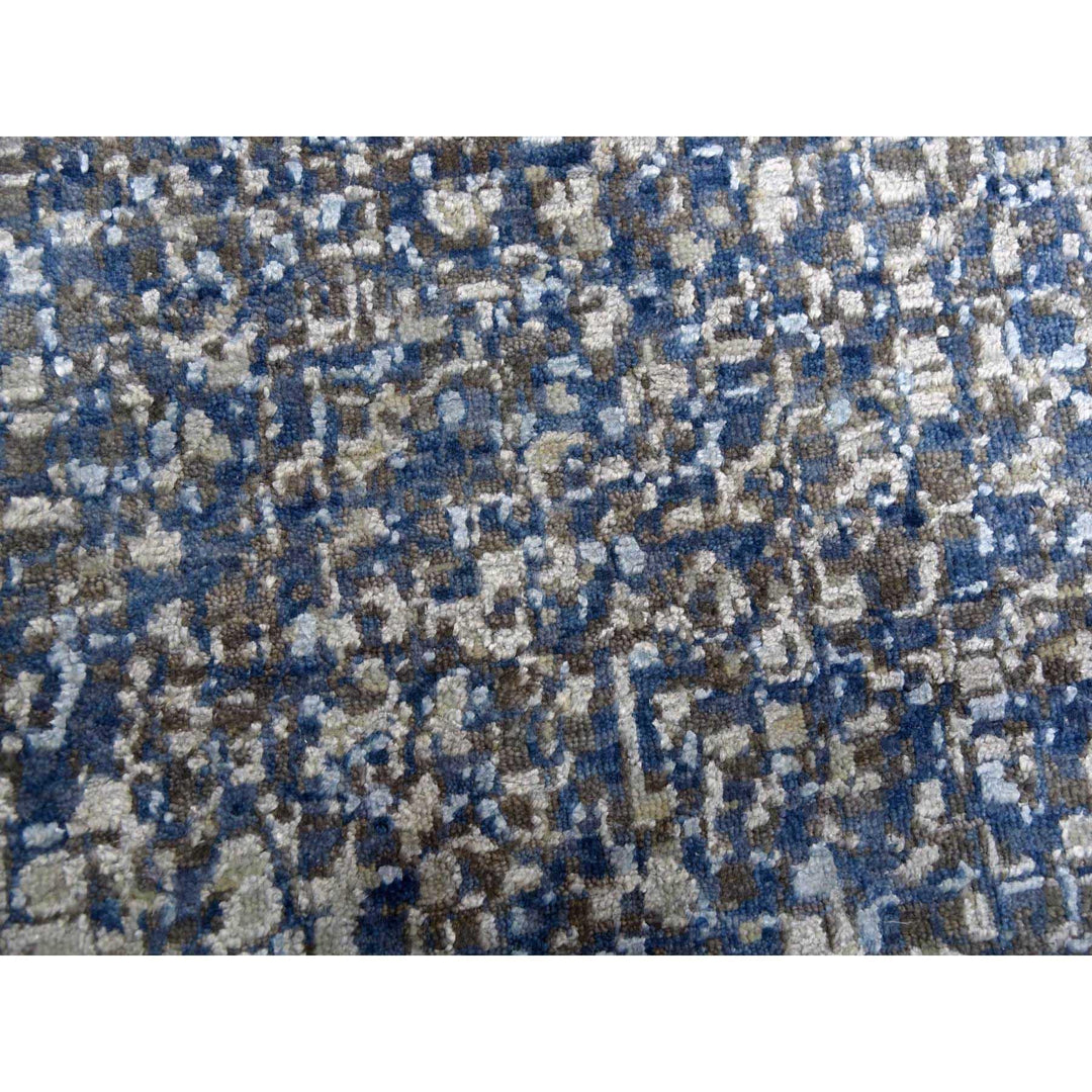 12'0" x 18'0" New Hand Knotted Blue Wool & Pure Silk Rectangle Oriental Rug - MOA10275100