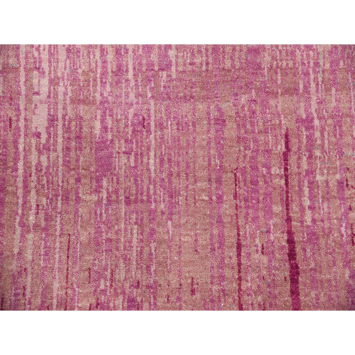 6'0" x 9'4" New Hand Knotted Pink Wool Rectangle Oriental Rug - MOA10275107