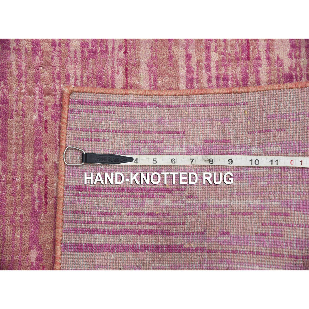 2'7" x 10'0" New Hand Knotted Pink Wool Runner Oriental Rug - MOA10275109