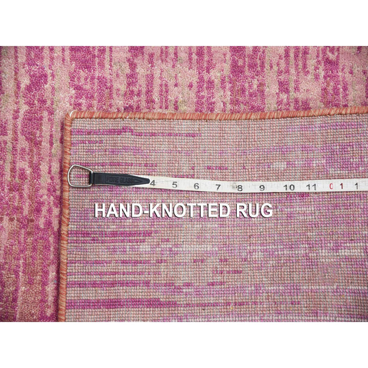 2'6" x 6'4" New Hand Knotted Pink Wool Runner Oriental Rug - MOA10275111