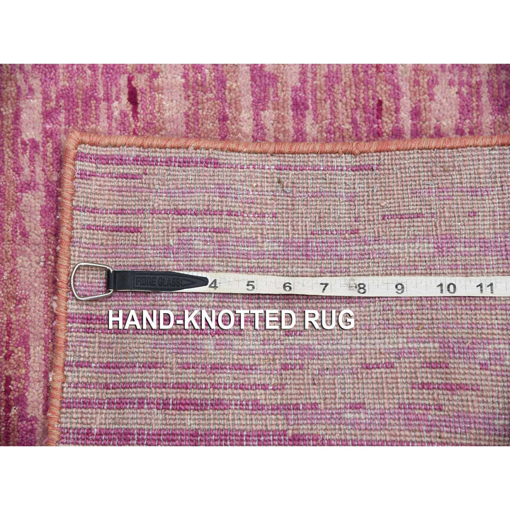 2'7" x 8'3" New Hand Knotted Pink Wool Runner Oriental Rug - MOA10275113