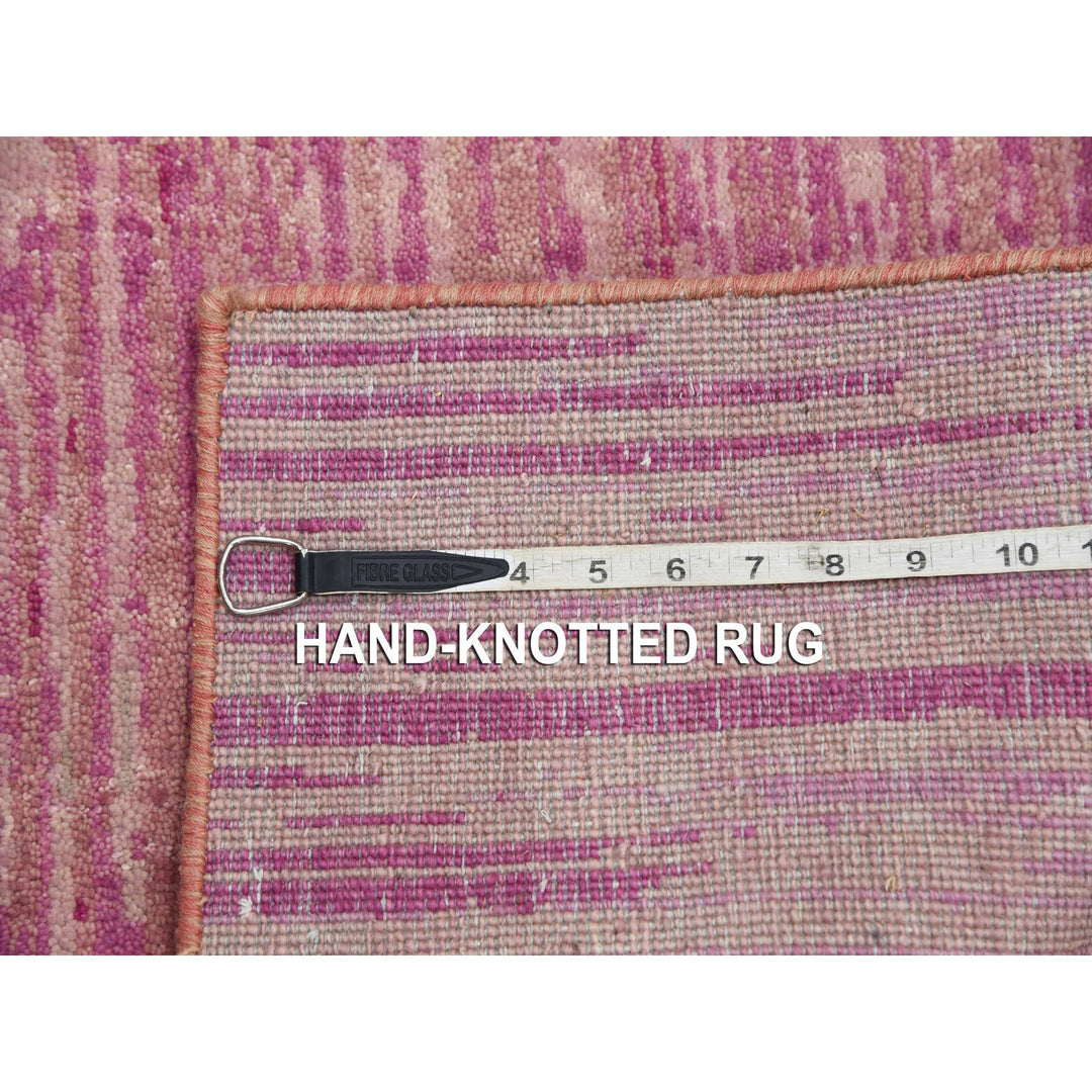 2'7" x 8'4" New Hand Knotted Pink Wool Runner Oriental Rug - MOA10275114