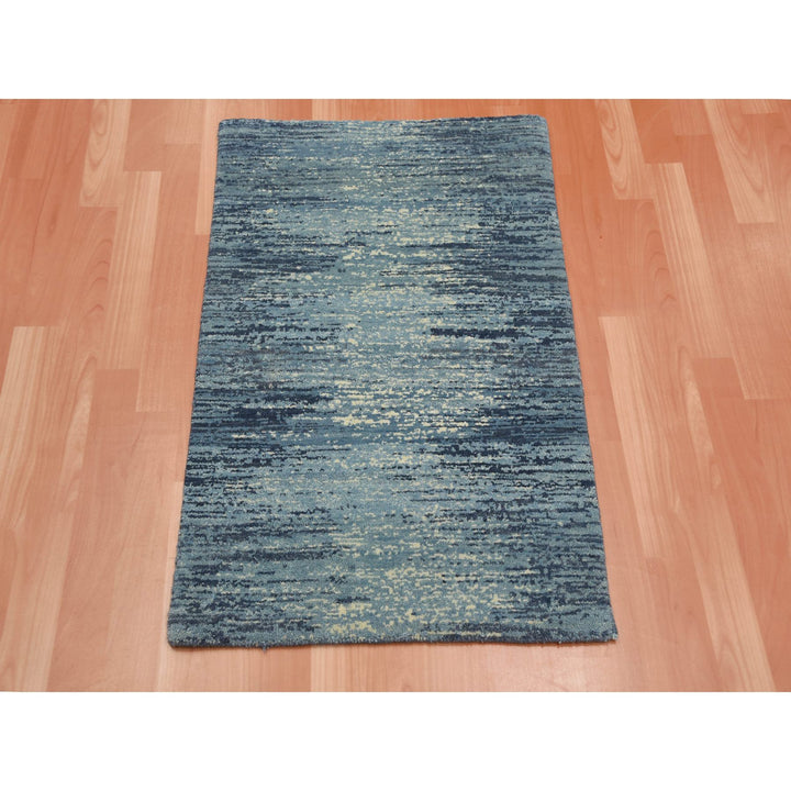 2'0" x 3'0" New Hand Knotted Blue Cotton Rectangle Oriental Rug - MOA10275123